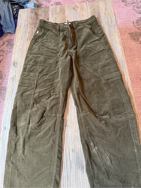 Citizens Of Humanity Pants - Citizens Of Humanity Olive Green Marcelle Slung Corduroy Cargo Pants